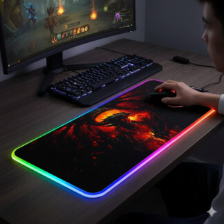 Mouse Pad Gamer com LED 80x30cm Grande Speed Impermeável